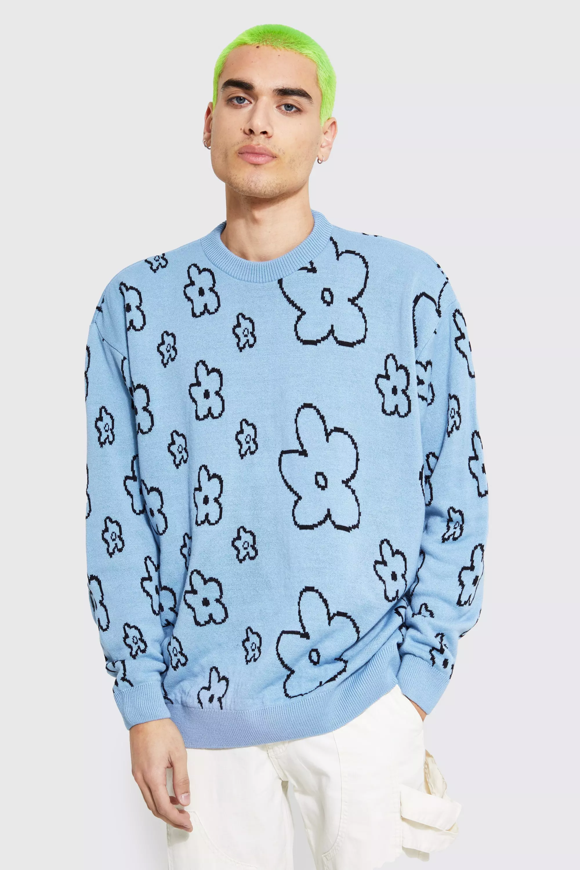 Mens floral outlet jumper